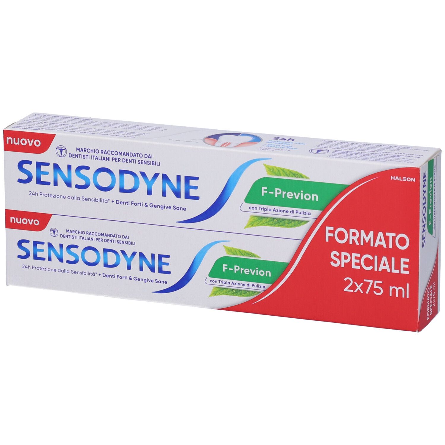 Sensodyne Dentifricio F-Previon Denti Sensibili Menta Fresca, 2x75ml 2