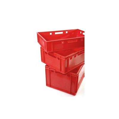 BURI Fleischkisten Kisten Eurobox lebensmittelecht - HDPE Metzgerkiste Box Lagerkiste E2 rot 2 Stück Image