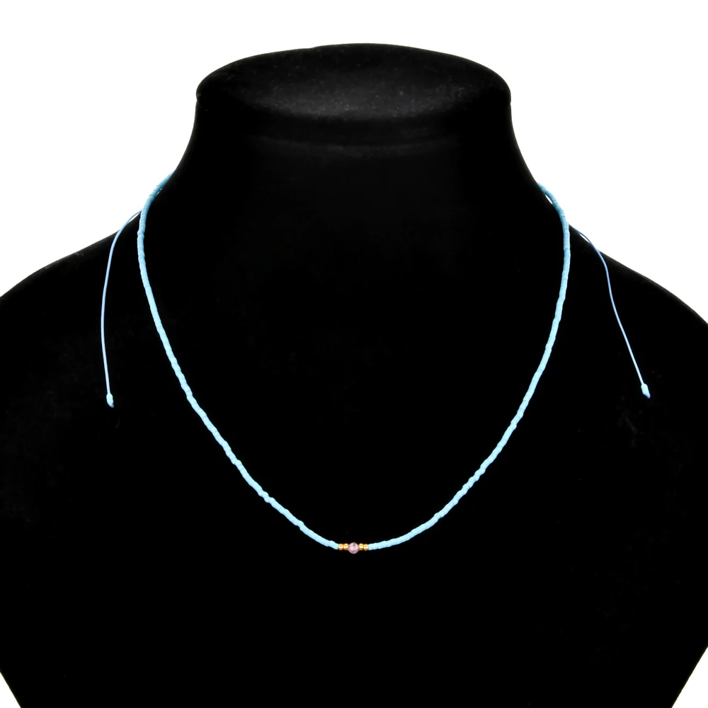 ZMZY Girocolli con colletto corto bohémien Collane per donna Bijou regolabile Dichiarazione etnica Perline di vetro Collana Miyuki regalo