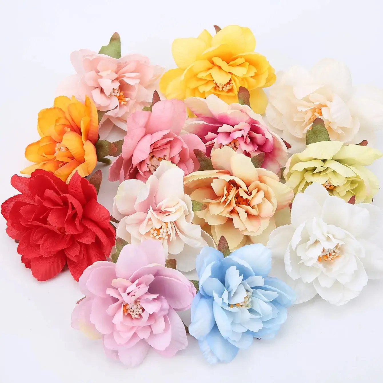 5/10Pcs Artificial Flower Heads Autumn Rose Home Decoration Outdoor Garden Wedding Decor DIY Wreath Gift Box Accessories