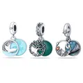Ciondoli in argento 925 da campeggio cielo notturno doppio ciondolo adatto per collana braccialetto originale da 3 mm per regali gioielli fai da te da donna vendita calda