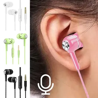 Earpiece In-Ear Earphone Stereo Bass 3.5mm Earbuds Portable With Microphone HiFi Headphone for