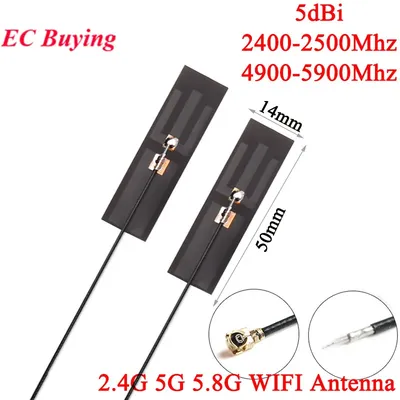 5PCS/1PC 5DBI 2.4G 5G 5.8G WIFI Built in FPD Antenna Wi-fi Router Interface Dual Band Omnidirecational U.FL Connector