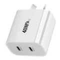 UK US EU AU USB C Charger Block Dual Port UBS C Wall adattatore di alimentazione per spina da viaggio a ricarica rapida compatibile con IPhone 15 15 Plus