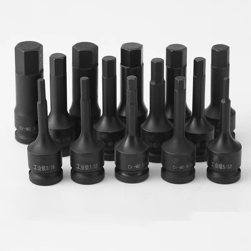 78mm 1/2" Drive Inch Size Hexagon Screwdriver Socket Bit 3/16 5/16 7/16 5/32 9/16 5/8 9/32 1/4 3/8 1/2 11/16 3/4 11/32 7/32 1/8