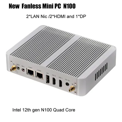 Fanless Mini PC 12th gen Intel Celeron N100 Desktop Gaming Computer DDR4 Support wifi6 3*Screen