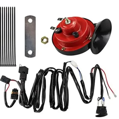 Universal UTV Horn Kit With Blu-ray Rocker Switch, 12V 510HZ Horn, 12V 40A Relay Compatible With Polaris Ranger RZR XP