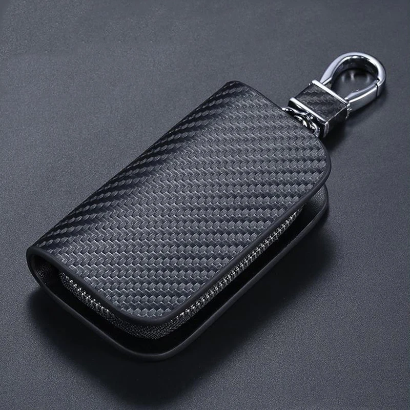 88 loghi Portachiavi per auto in pelle Custodia per chiave Custodia per chiave con cerniera Modello in fibra di carbonio Accessori auto per lo styling dell'auto