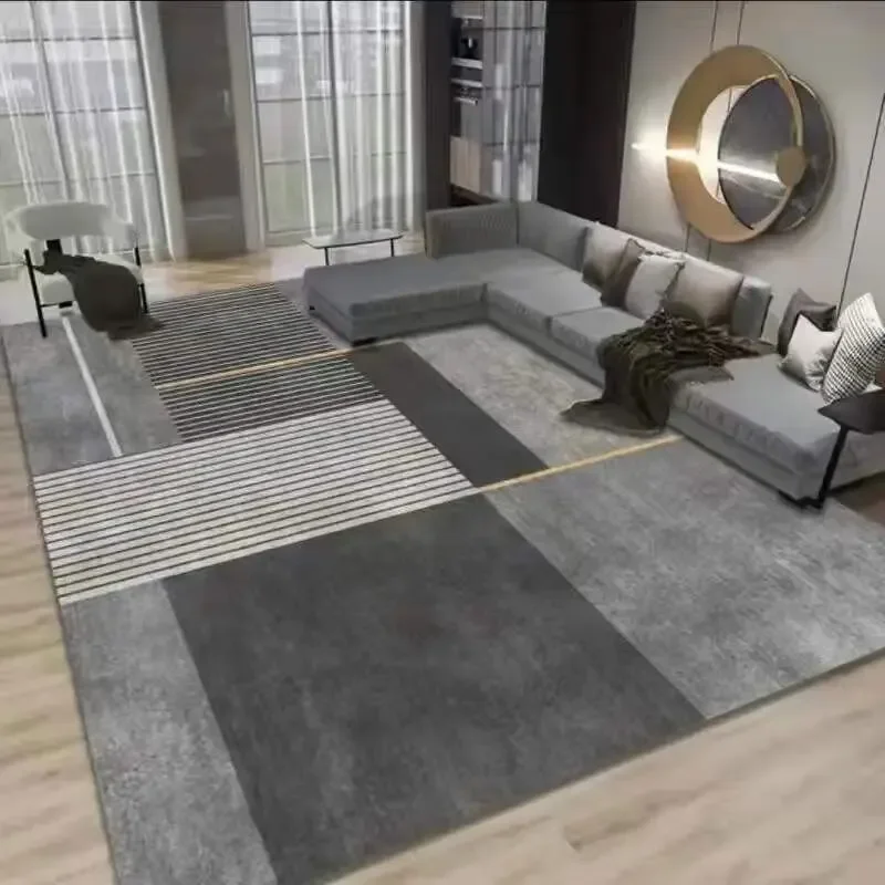Simple Geometric Crystal Pile Living Room Carpet Home Bedroom Office Entrance Dirty Resistant Non-slip Carpet