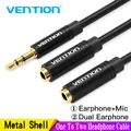 Vention Cavo Aux da 3,5 mm Splitter audio per jack per computer da 3,5 maschio a 2 femmine Cavo di prolunga per cuffie per auricolari