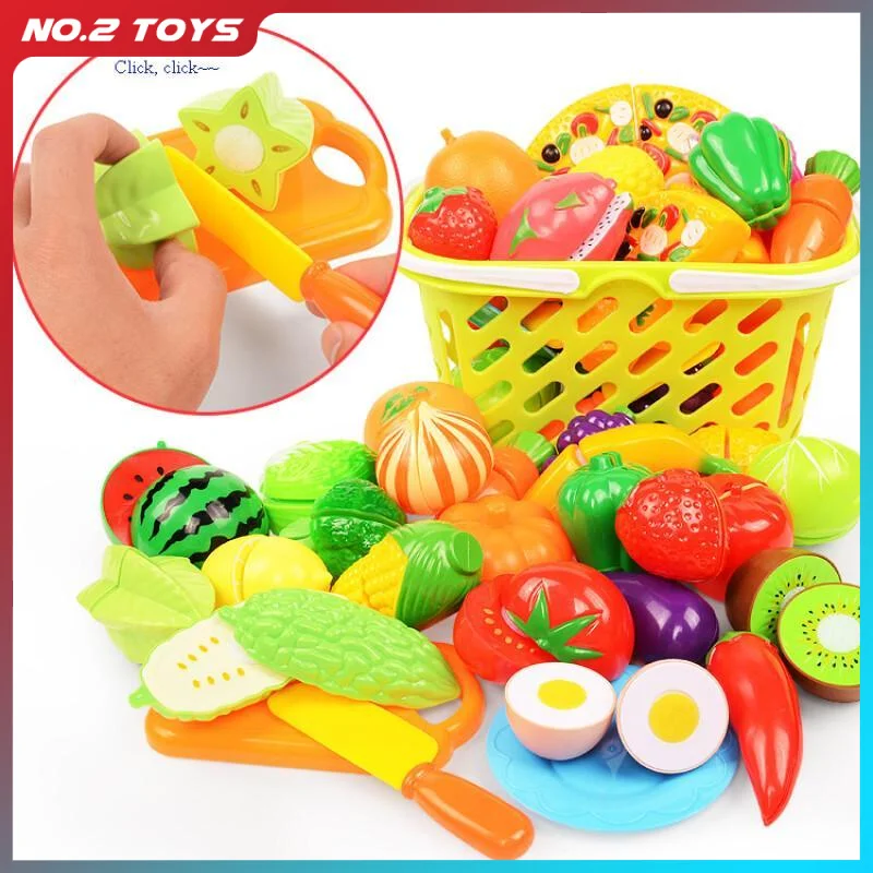 Gioco di taglio Set di cibo per bambini Simulazione Giocattoli da cucina Fai finta di giocare Montessori Frutta tagliata Verdura Giocattolo per i più piccoli Ragazzi Ragazze