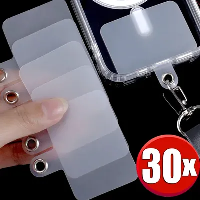 30/20/10/1PCS Universal Matte Clear Mobile Phone Lanyard Card Detachable Cellphone Tether Tab Hanging Strap Patches Cord Clip