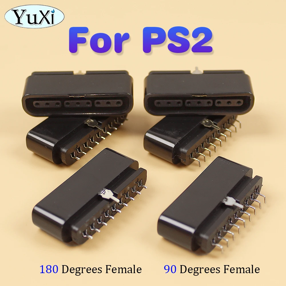 1 Piece For PS2 90 180 Degrees Interface Female Socket 9 Pin Slot Connector For PlayStation 2 Game Console Replacement Part