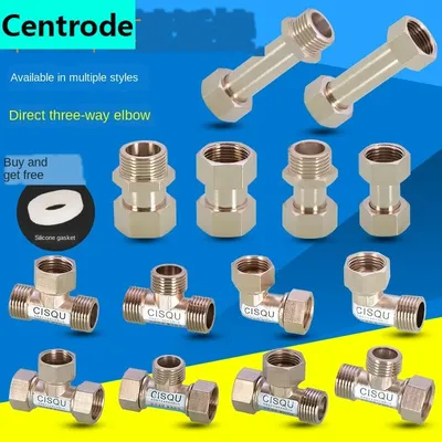 Pipe Fittings Copper live joint tee household water heater water pipe gas pipe 1/2 IN inner wire outer wire tee joint fittings