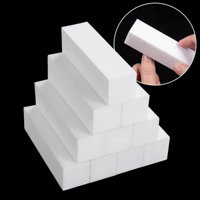 10pcs Nail Files Buffer Block Set Manicure Pedicure Care Nail Art Buffing Sanding Polishing White Sponge Buffers Nail File Tools