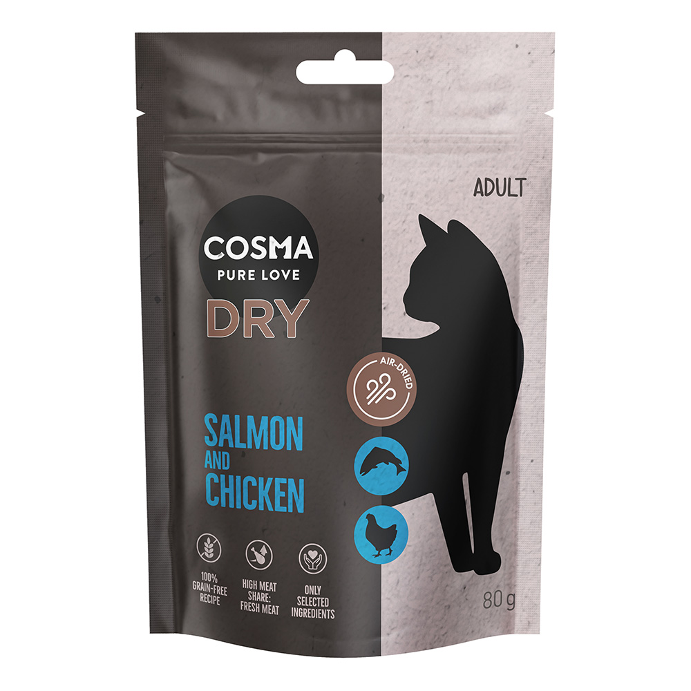 Confezione prova: 80 g Cosma Air-Dried Salmone & Pollo Crocchette per gatto - Salmone & Pollo
