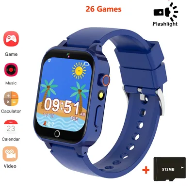 Music Smart Watches Kids For Girls Boys With 26 Games Touch Screen Camera Pedometer Video MP3 Alarm Kids Digital Watch