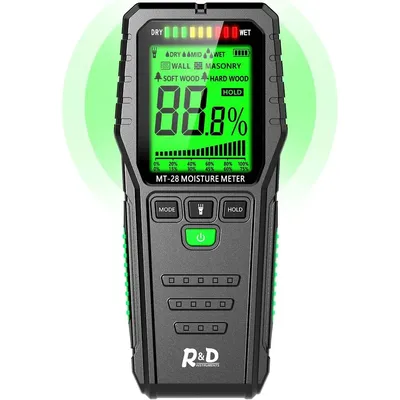 Pinless Wood Moisture Meters Drywall Mold Moisture Detector for Lumber Concrete Building Wall Moisture Sensor Humidity Tester