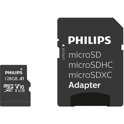 Sd Micro sdhc Card 128GB Card Class 10 incl. Adapter (FM12MP45B/00) - Philips