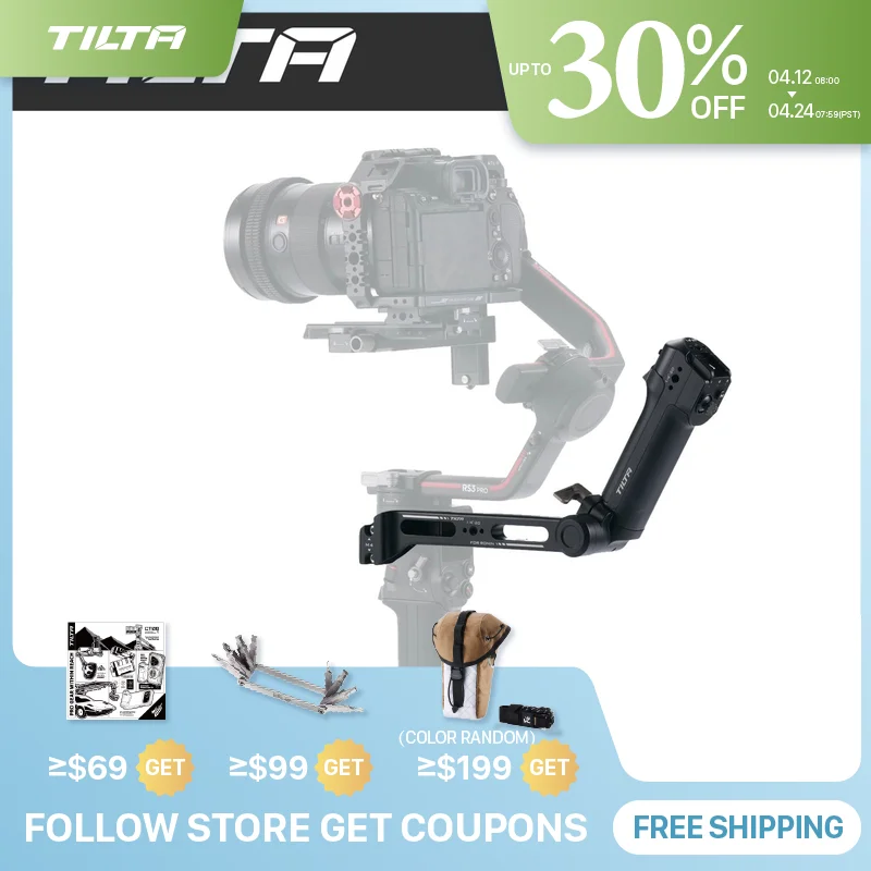TILTA TGA-LRH Leichter hinterer Bedienungsgriff für DJI Ronin RS2 RS3 RS4 PRO RS5 mit Cold Shoe und 1/4"-20 Schraubenloch Image