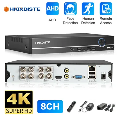 Hkixdiste cctv hybrid dvr 4ch 8ch 4k 6 in 1 ahd cvi tvi cvbs 8mp sicherheit dvr nvr für 8mp 5mp ahd kamera ip kamera analoge kamera