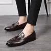 Lässige Lederschuhe für Herren, Herren-Loafer zum Fahren, leichte Mokassins, trendige Quasten, Party, Hochzeit, flache Schuhe, EUR-Größen 38–48