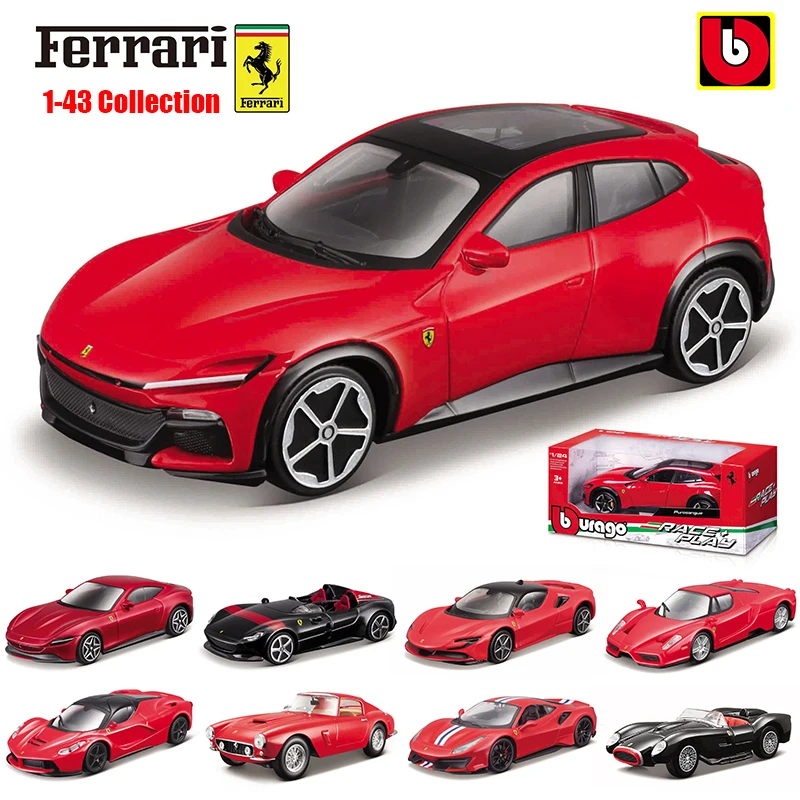 Bburago 1:43 Mehrere Stile Ferrari Purosangue sp2 488GTB 250GTO SF90 ROMA Legierung Luxusauto Druckguss Automodell Spielzeug Geschenk Image