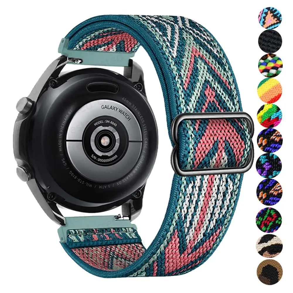 Armband für Samsung Galaxy Uhr 4 5 Pro 6 aktiv 2 Gang S3 verstellbar Nylon Sport Correa Armband Huawei GT 4 3 2e Band 20mm 22mm Image