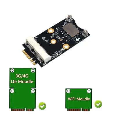 Mini PCI-E zu M.2(NGFF) taste EIN/E Adapter Mit SIM karte Slot für WiFi/WWAN/LTE Modul Image