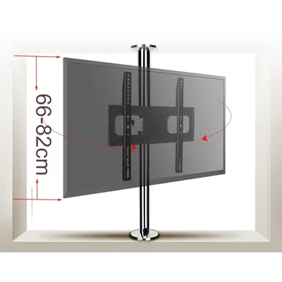 BG11-M NEU, drehbar, 23–55 Zoll, Edelstahl, LCD-TV-Ständer, Halterung in Trennwand, Höhenverstellung, 66–82 cm