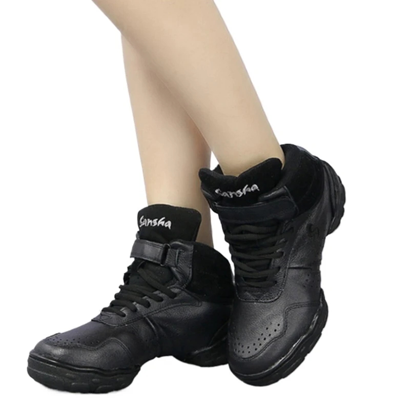 Sport Tanz schuhe Echt leder weiche Sohle atmungsaktive High Top Jazz Salsa moderne Tanz Turnschuhe für Frauen Mann Größe 36-45