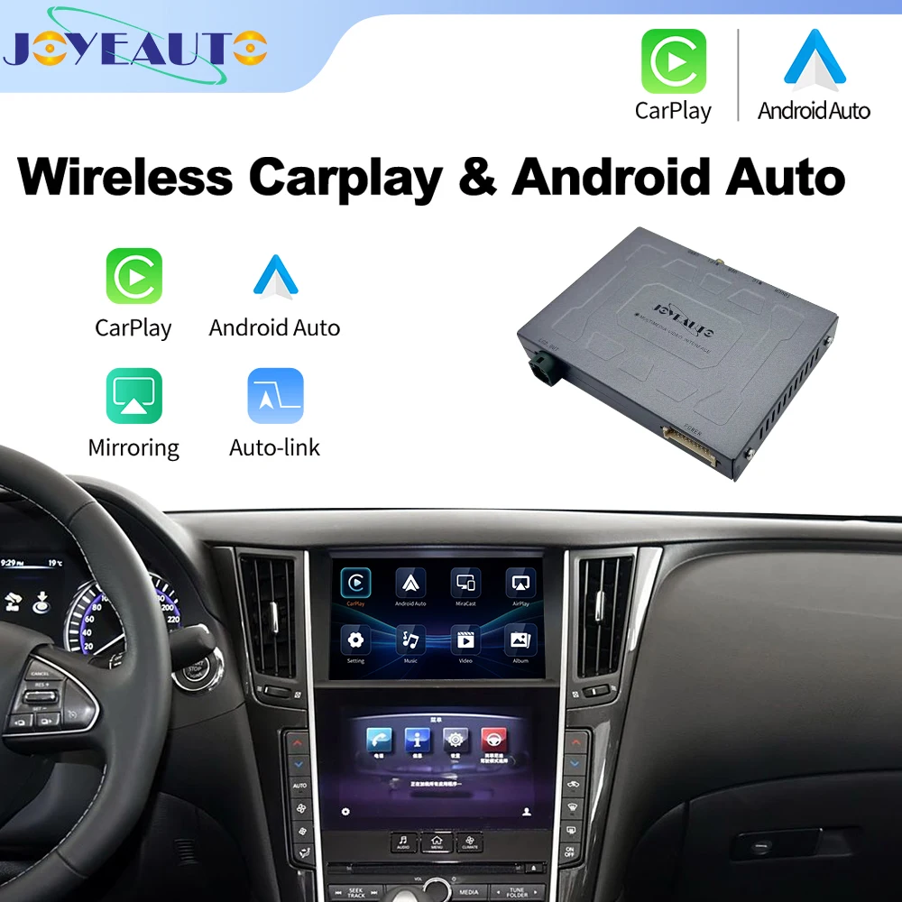 Neues JoyeAuto Wireless Apple CarPlay für Infiniti Double Screen 2013–2015 Q50 Q60 Q50L Android Auto Mirror-Link Car Play AirPlay Image