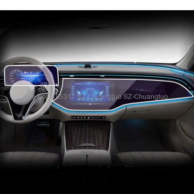TPU-Schutzfolie für Mercedes Benz E300 L, Luxus 2024, GPS-Navigation und Armaturenbrett, Touchscreen, kratzfeste Folie Image