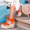 2022 Designer frauen Keil Sandalen Schuhe Frau Plattform Ferse Sandalen Kuh Leder Sommer Dame Hanf Espadrilles Sandale Größe 33-43