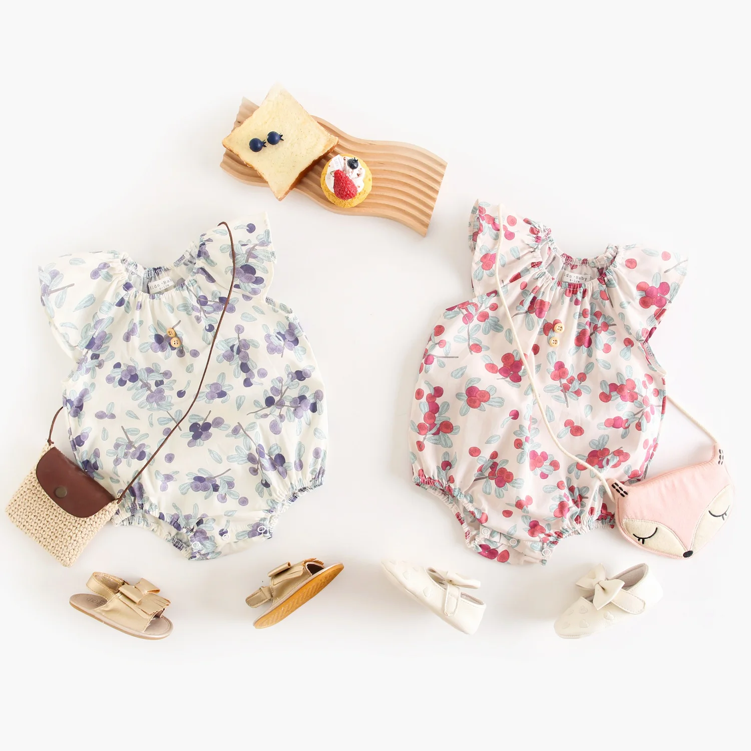 Sanlutoz Baumwolle süße Sommer Baby Mädchen Bodys Kleidung Blumen Kleinkinder Onesies Image