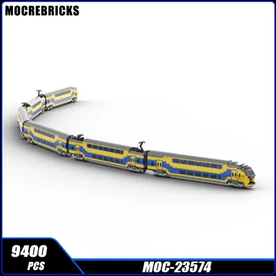 MOC Zug Serie Passagier NS ICM Koploper V2 Bausteine Montage Modell Ziegel Spielzeug Display Kreative Puzzle Weihnachten Geschenke Image