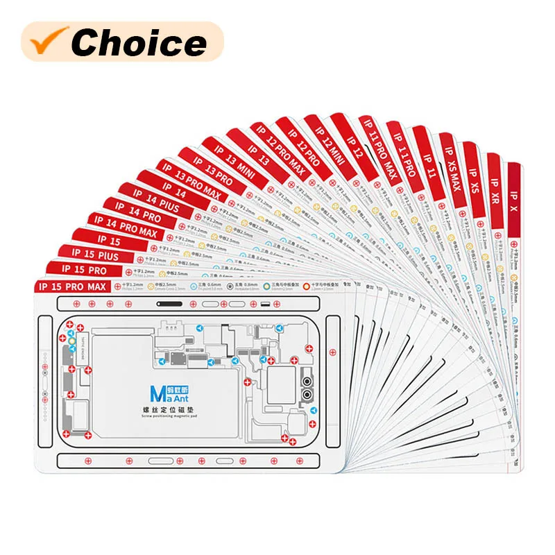 MaAnt Schrauben-Einstellung, magnetisches Pad für IP X 11, 12, 13, 14, 15 Pro Max, doppelseitige Adsorption, weiche magnetisierte Positionierungs-Aufbewahrungsmatte Image