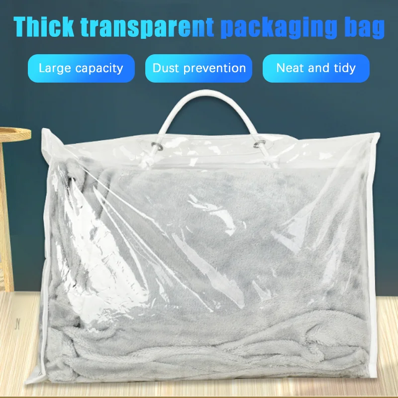 Transparente PVC-Verpackungs beutel tragbare Bettwäsche Verpackung Kissen bezug Aufbewahrung tasche Image