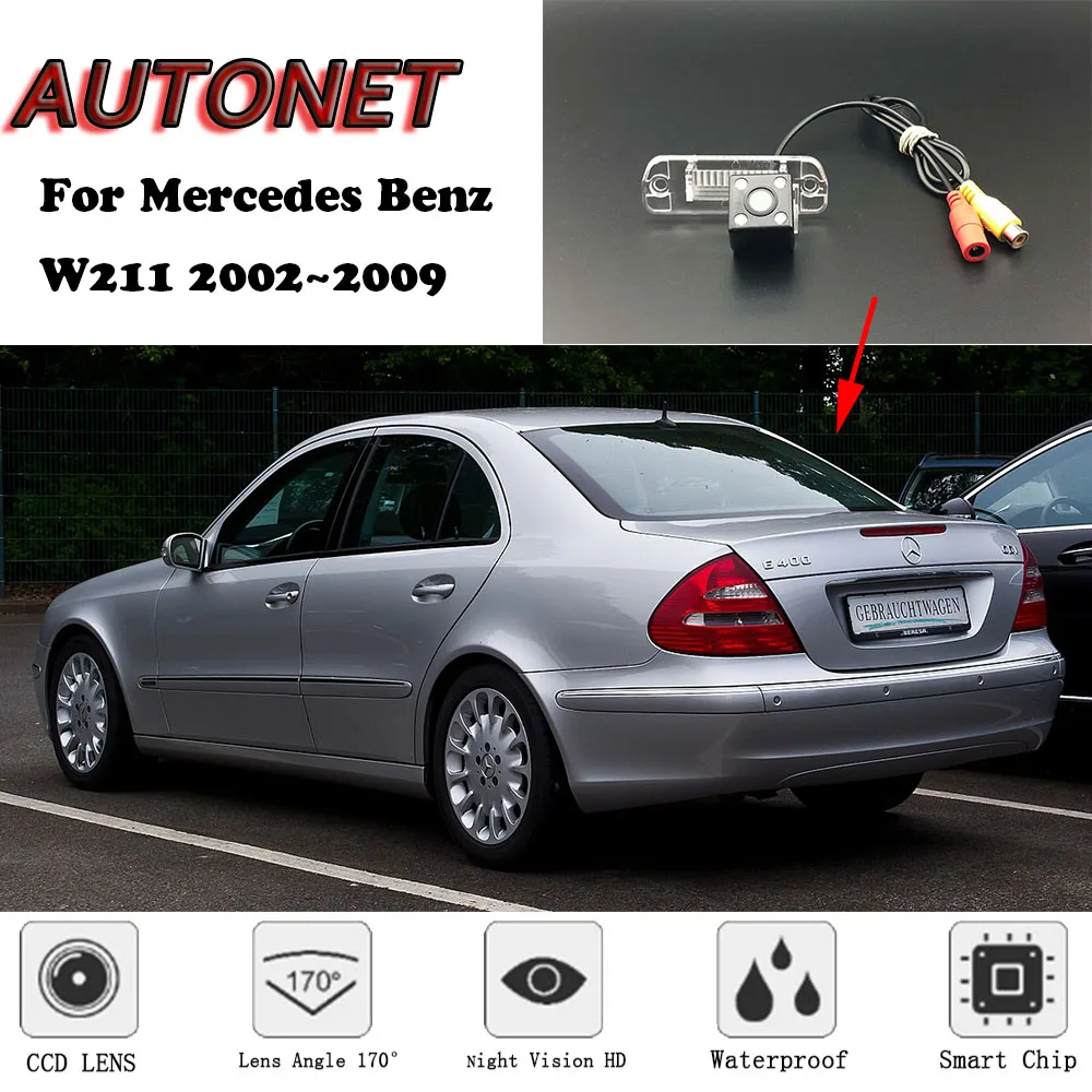 AUTONET Backup-Rückfahrkamera für Mercedes Benz W211 2002 2003 2004 2005 2006 2007 2008 2009 Nachtsicht-Kennzeichenkamera Image