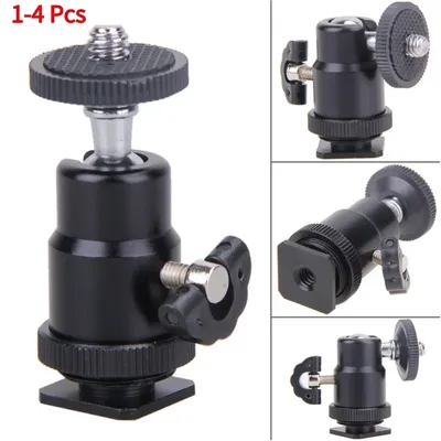1-4 Stück 1/4 "Schraube Drehst änder Aluminium Mini Stativ Kugelkopf Blitz halterung Halter für Canon Nikon Video DSLR DV Kamera