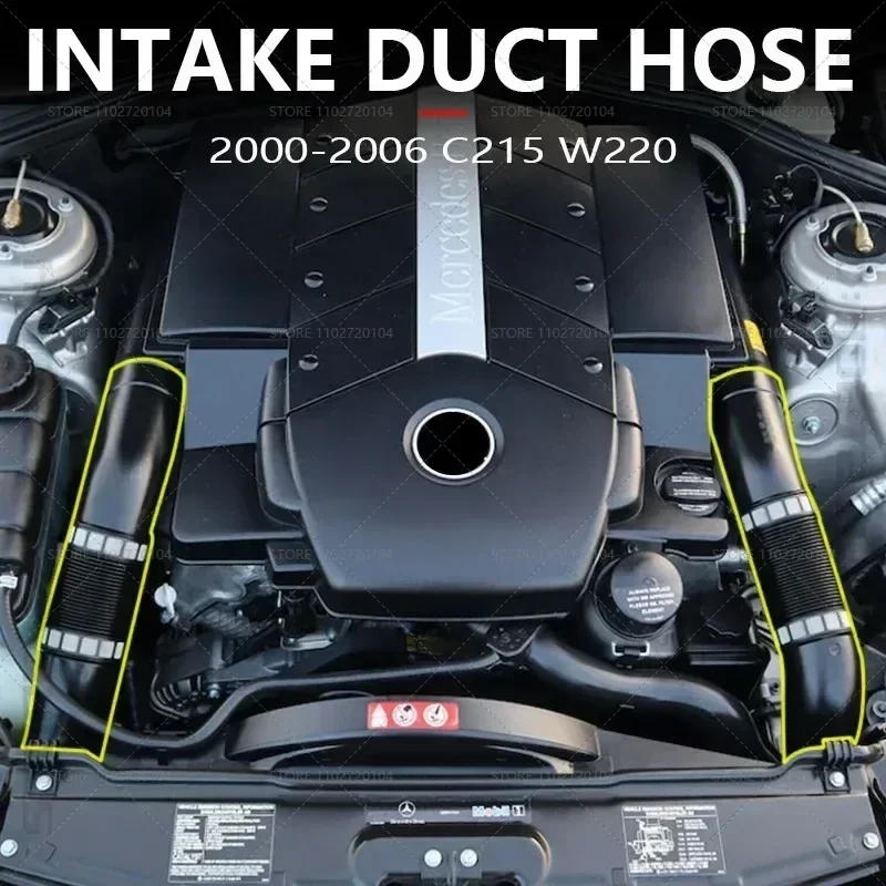 für 2000–2006 C215 W220 Mercedes Benz S430 S500 CL500, S55 AMG, CL55 AMG Lufteinlasskanalschlauch 1130941182 1130941282 Image