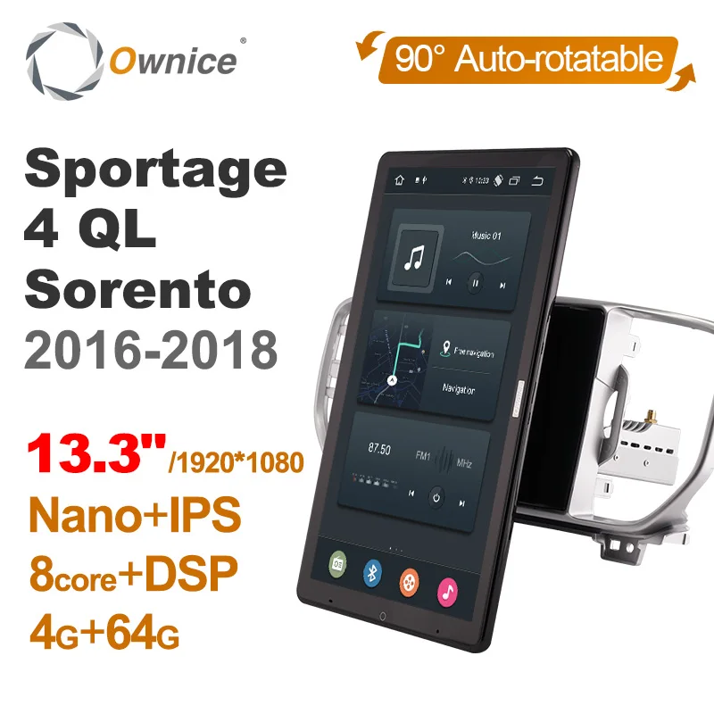1920*1080 px6 android 10,0 für kia sportage 4 ql sorento 13.3-Autoradio Auto Multimedia Head Unit "ips drehbar Image