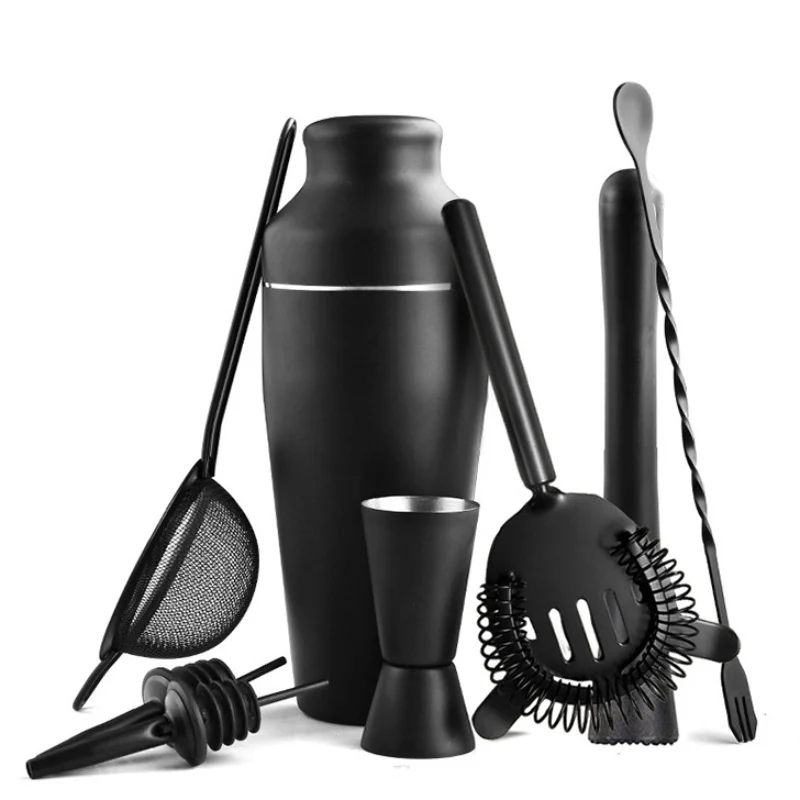 8 Stück Cocktail Shaker 700ml Edelstahl Wein mattschwarz Shaker Mixer für Bar Party Barkeeper Werkzeuge Bar Wein zubehör