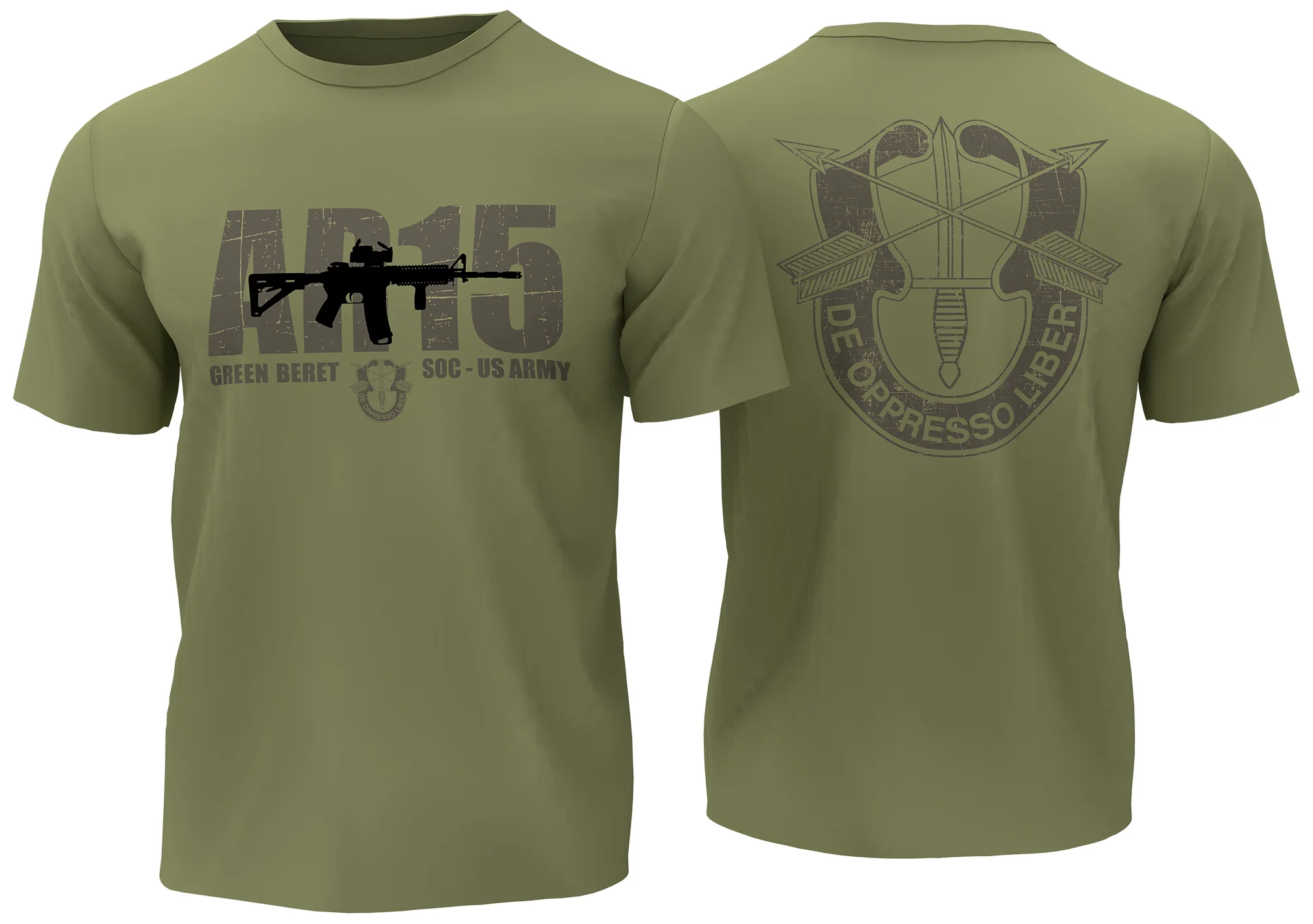 AR15 Assault Rifle US Army Green Beret T-Shirt 100 % Baumwolle O-Ausschnitt Sommer Kurzarm Casual Herren T-Shirt Größe S-3XL