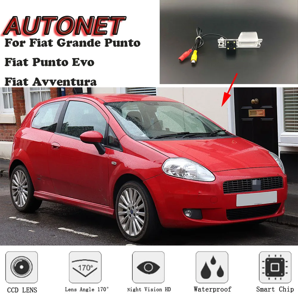 AUTONET HD Nachtsicht Backup Rückansicht kamera Für Fiat Grande Punto Fiat Punto Evo Fiat Avventura 3D 5D fließheck Image