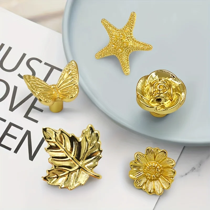 1 Stück Zink legierung Schrank knöpfe, Schrank und Kommode Gold Schubladen griffe für Küchen schrank knöpfe Gold Schrank tür knöpfe Image