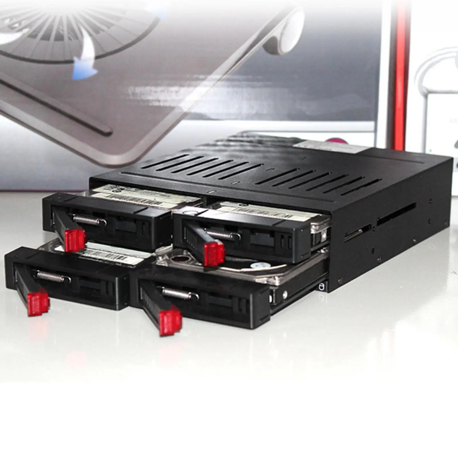 He-2006 unterstützt 4 stücke 3,5-Zoll-Festplatten sata internes Rack-Festplatten gehäuse HDD-SSD-Gehäuse eingebauter langfristiger leiser Lüfter Image