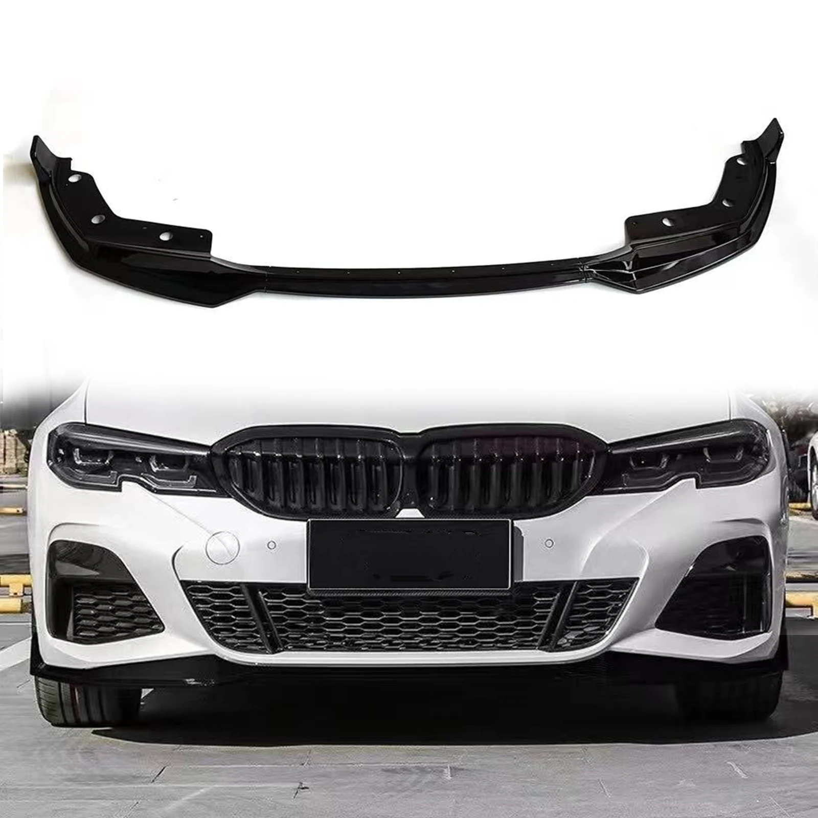 Für BMW G20 G28 Gen 3 Serie 318i 320i 330i M340i M Sport 2019-2022 Frontschürze Spoiler Lippe MP Stil glänzend schwarz Splitter Klinge Image