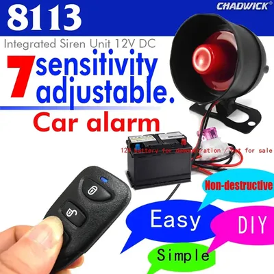 NEUE Tragbare Einbrecher Alarm Universal 12 V Fahrzeug Sicherheit Schutz Auto Auto Alarm System & 2 Fernbedienung Auto Einbrecher
