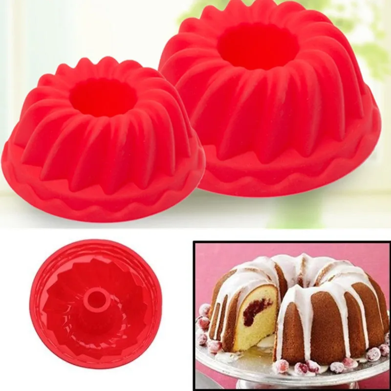 2 stücke kreative Silikon kuchen form runde Muffin Tasse Kuchen Backform DIY Kochen Back geschirr machen Kuchen Dekoration Werkzeug zufällige Farbe
